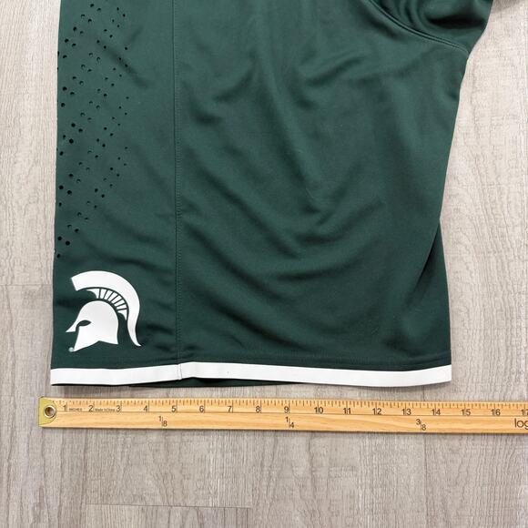 Nike Michigan State Spartans Basketball Shorts Men's Large Green MSU Elite - Picture 9 of 11